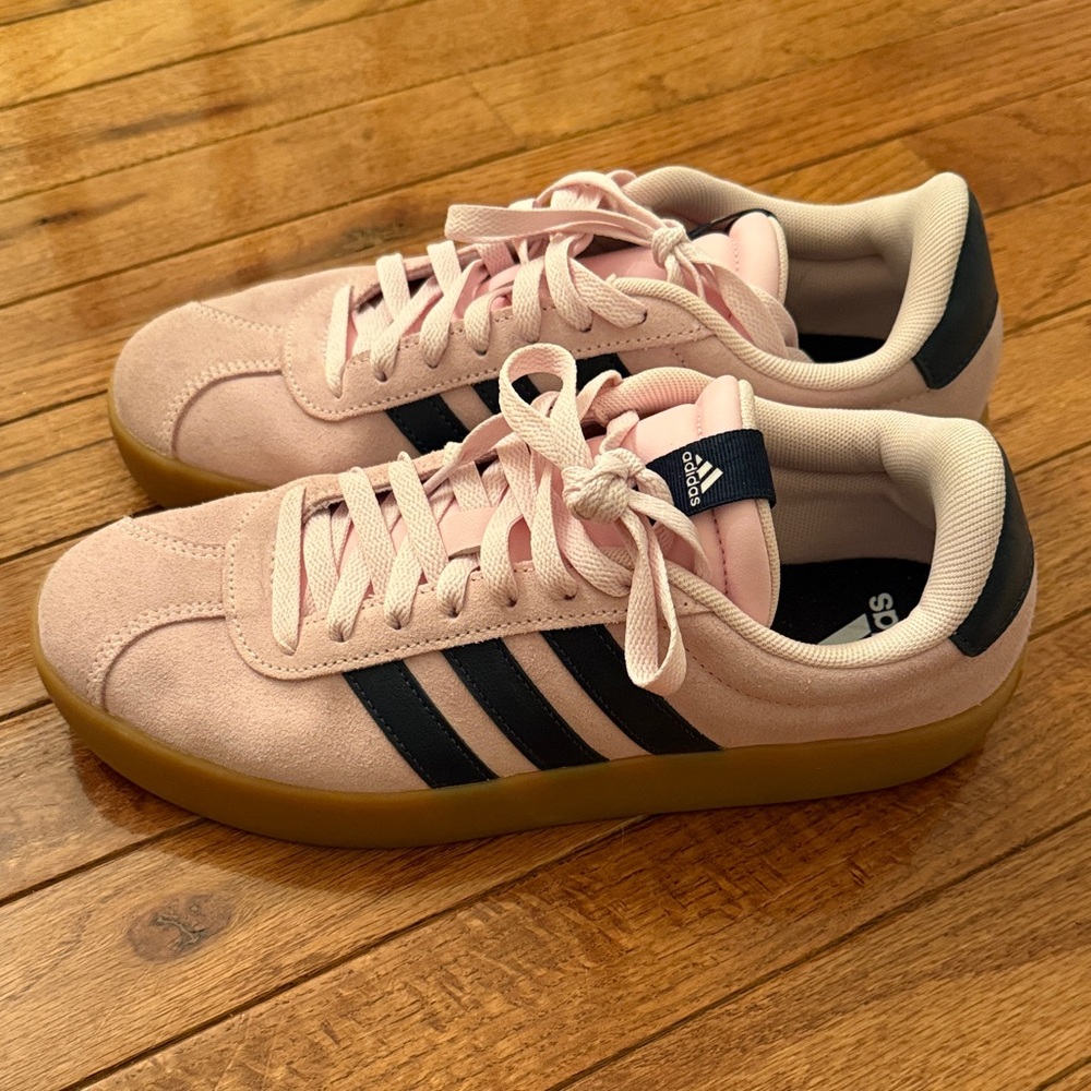 Adidas Women's Pink and Navy Sneakers